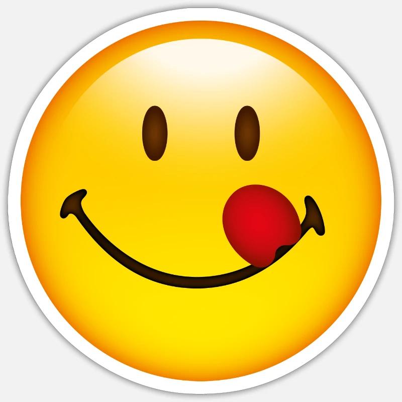 Smiley Taste - Sticker formato S (10 x 10 cm) - bianco opaco