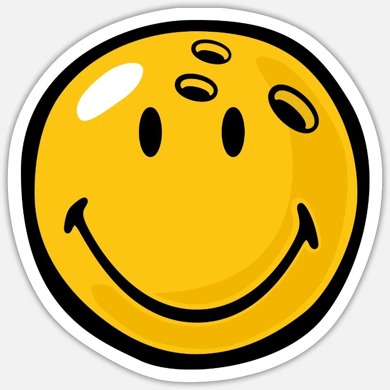 Smiley Bowling - Sticker size S (10 x 10 cm) - white matte