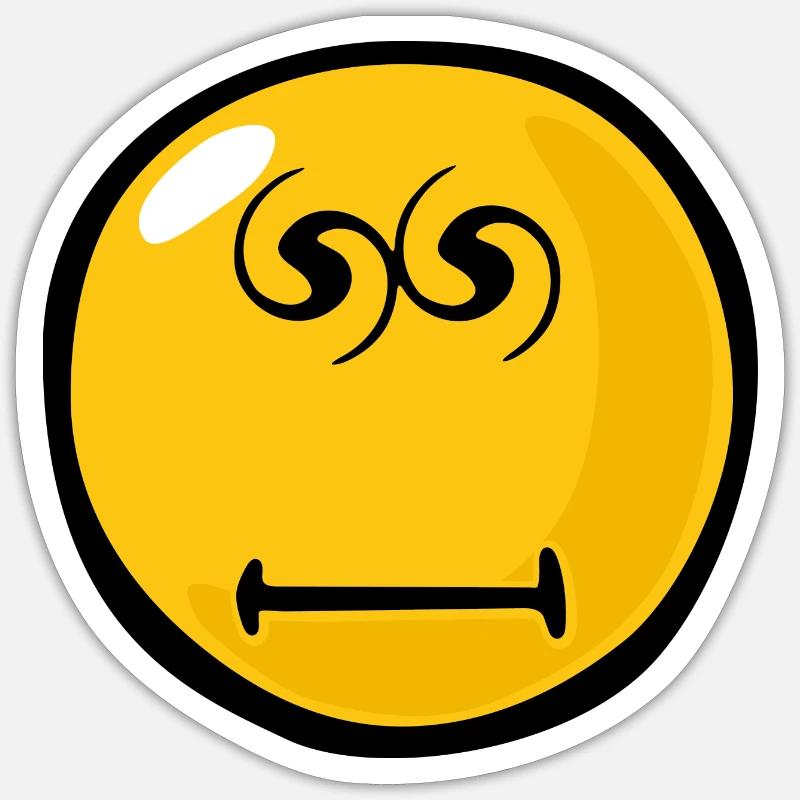 Smiley Hypnotised - Sticker taille S (10 x 10 cm) - blanc mat