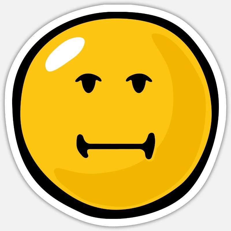 Smiley Indifferent - Sticker size S (10 x 10 cm) - white matte