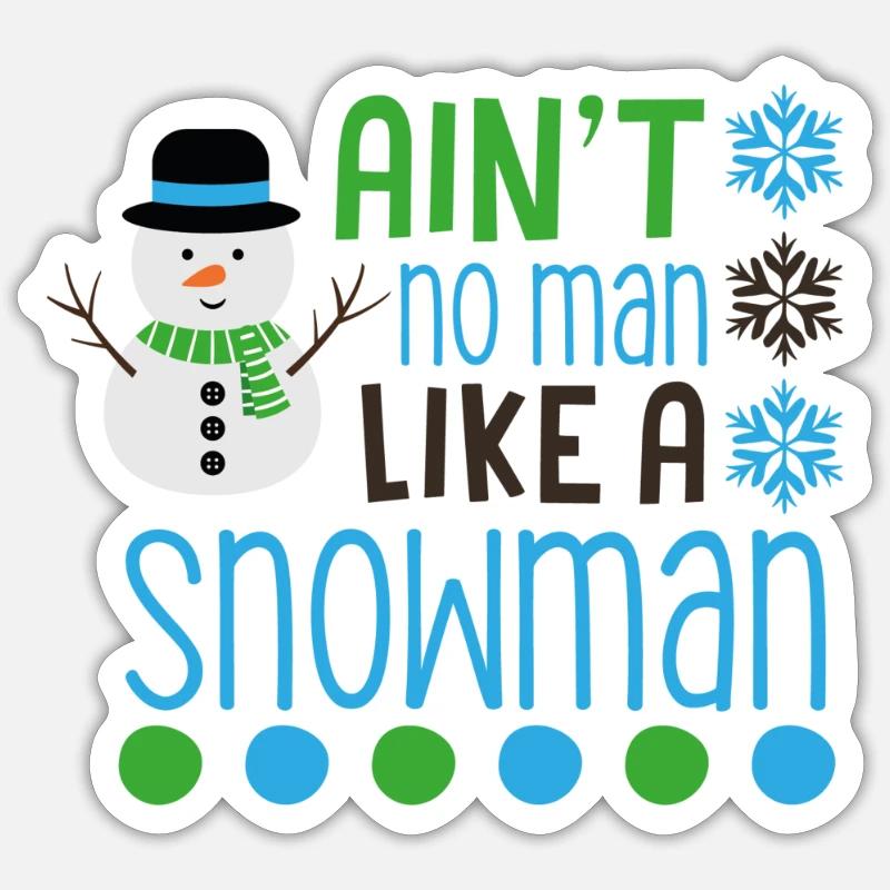 Snowman - Sticker size S (10 x 10 cm) - white matte