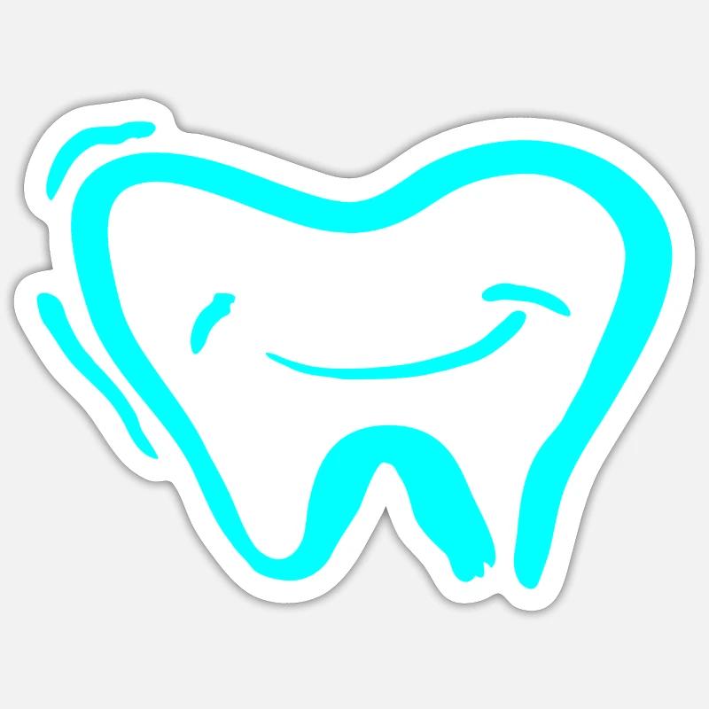 Zahn - Sticker Größe S (10 x 10 cm) - Mattweiß