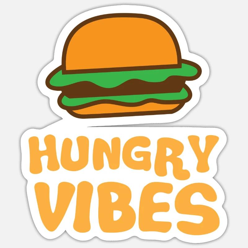 Hungrige Stimmung mit süßem Hamburger - Sticker Größe S (10 x 10 cm) - Mattweiß