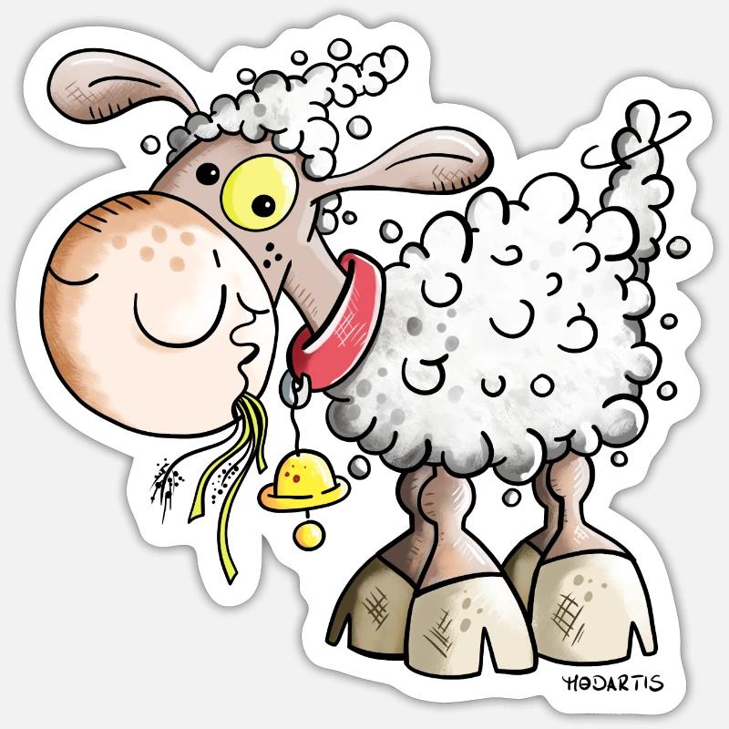 Schaf auf der Weide Sticker Größe S (10 x 10 cm)