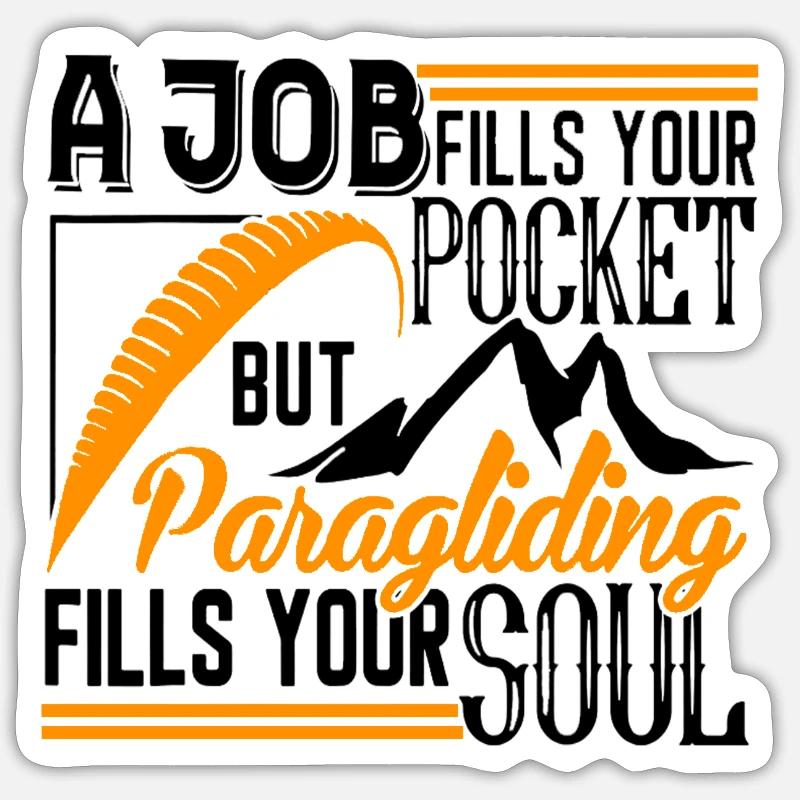 Paragliding - Sticker size S (10 x 10 cm) - white matte