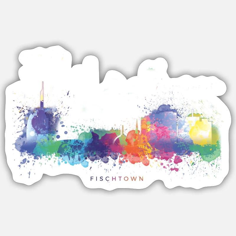 Fischtown Bremerhaven Skyline Sprayed Sticker taille S (10 x 10 cm)