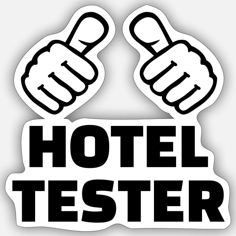 Hotel Tester - Sticker Größe S (10 x 10 cm) - Mattweiß