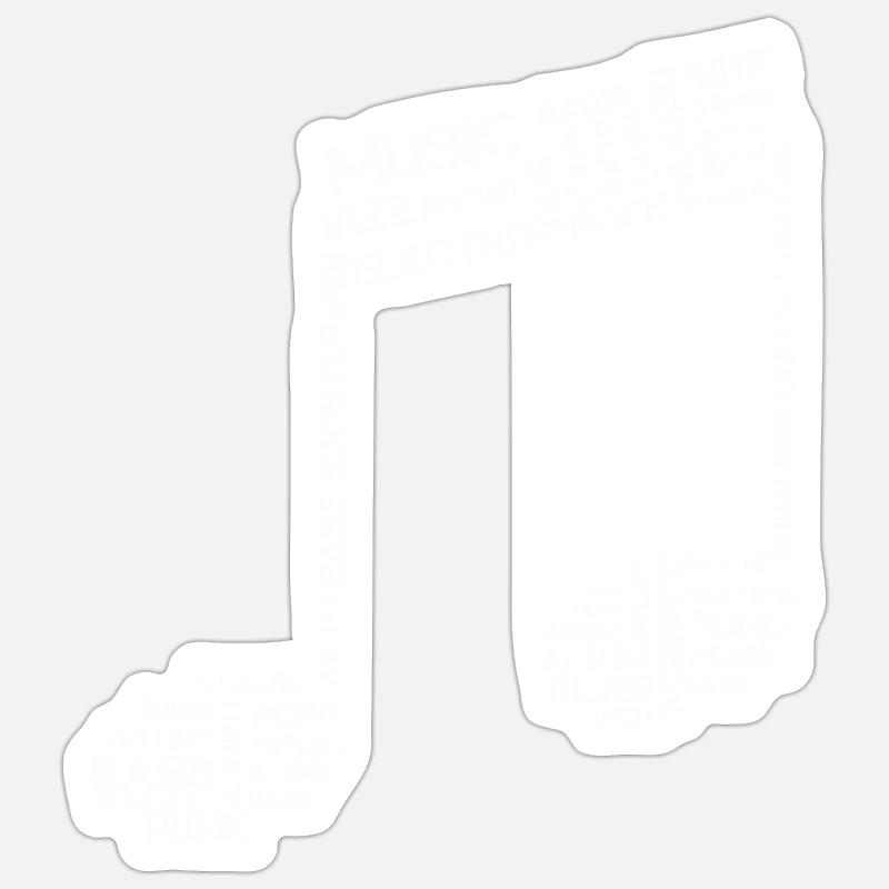 Musiknote - Sticker Größe S (10 x 10 cm) - Mattweiß