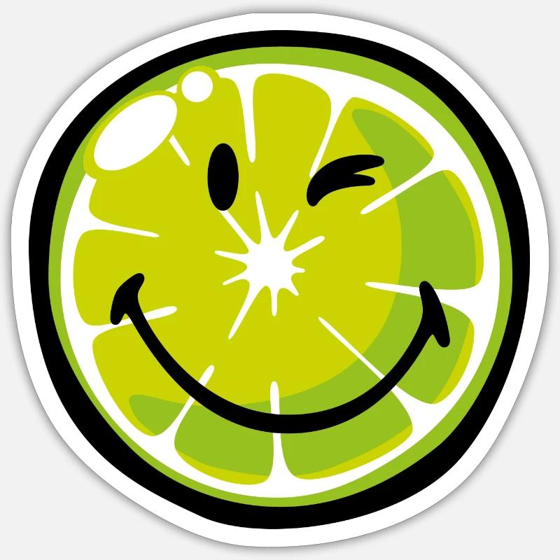 Smiley Lime Sticker size S (10 x 10 cm)