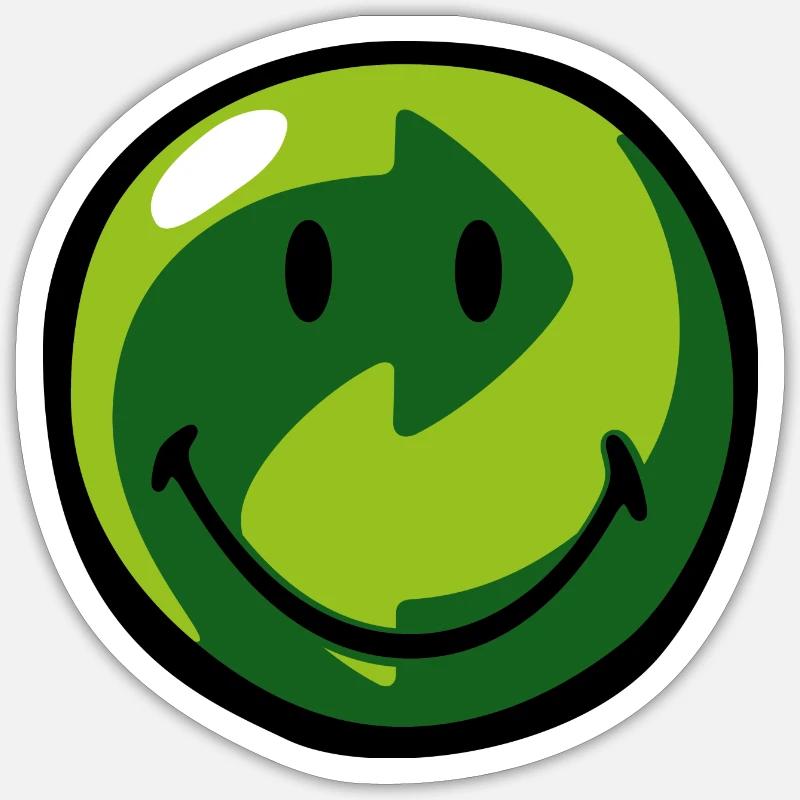 Smiley Recyclable - Sticker taille S (10 x 10 cm) - blanc mat
