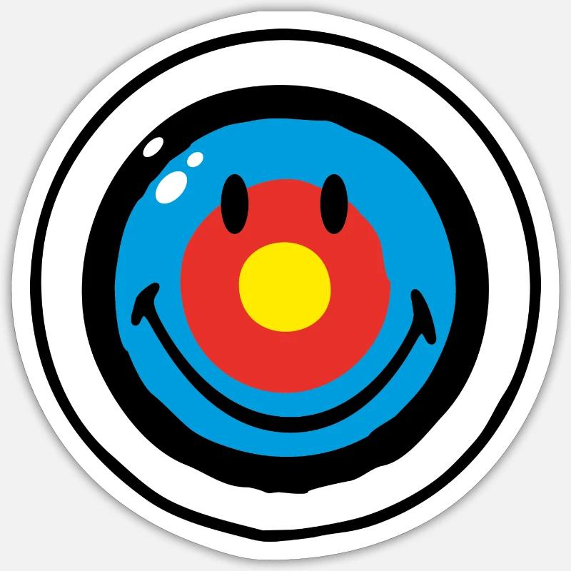 Smiley Target - Sticker taille S (10 x 10 cm) - blanc mat