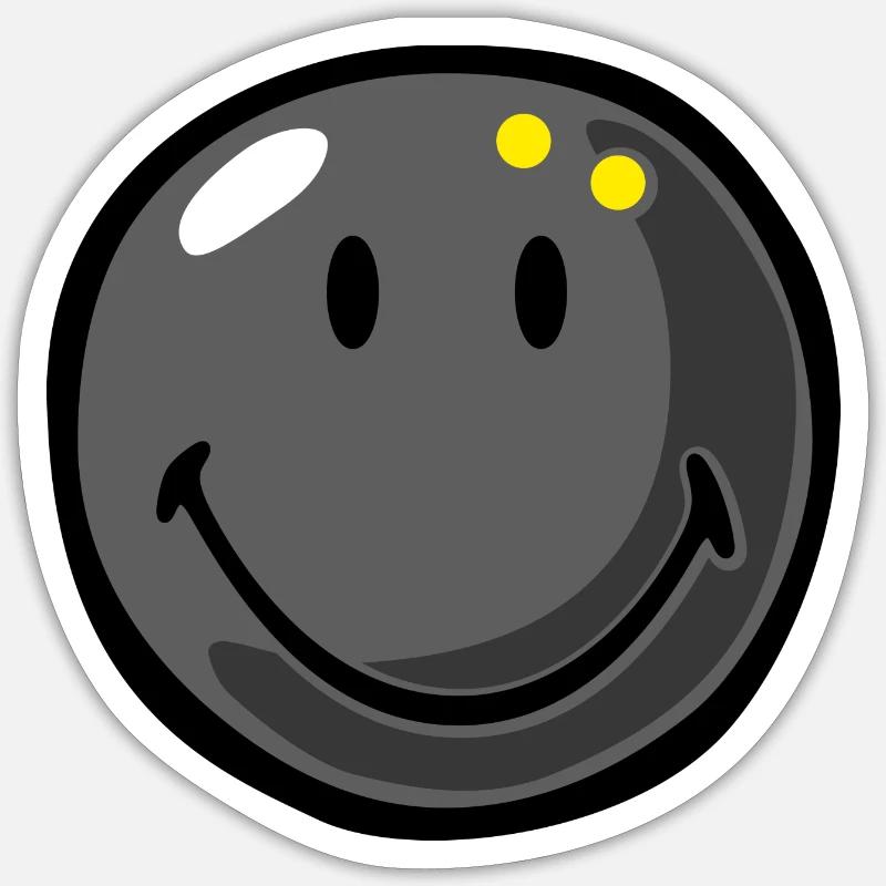Smiley Squash Ball - Sticker taille S (10 x 10 cm) - blanc mat