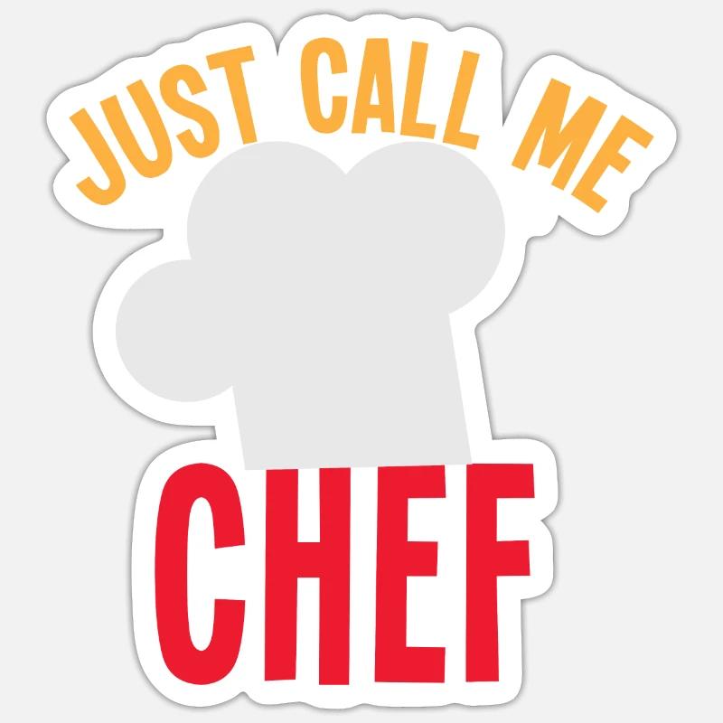 Appelez-moi chef - Sticker taille S (10 x 10 cm) - blanc mat
