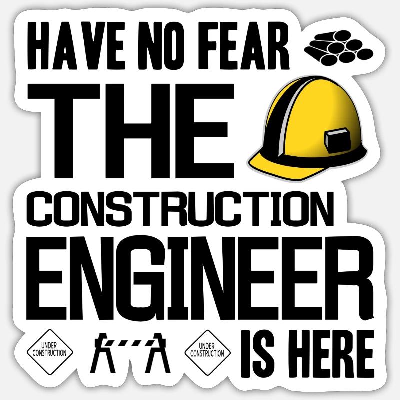 construction engineer - Sticker size S (10 x 10 cm) - white matte