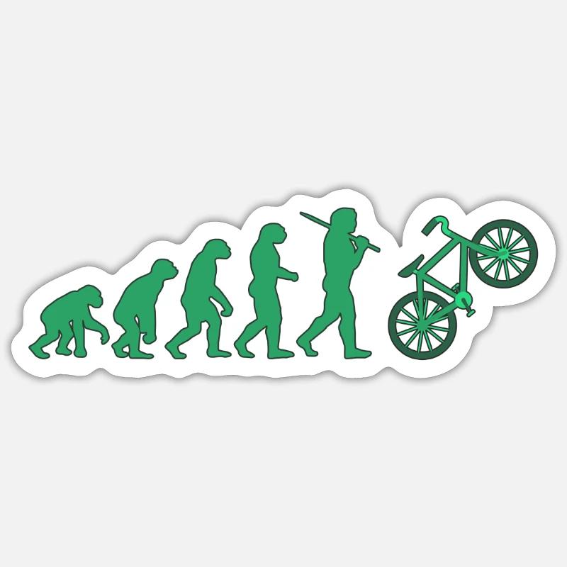 Evolution pour vélo et vélo bicycle - Sticker taille S (10 x 10 cm) - blanc mat