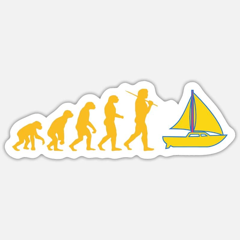 Evolution Sailboat Sailing Ship Sailing Ocean Sticker size S (10 x 10 cm)
