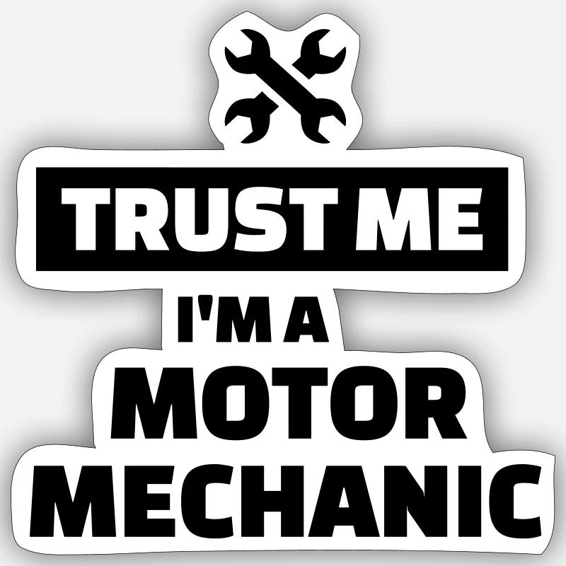 Motor mechanic - Sticker size S (10 x 10 cm) - white matte