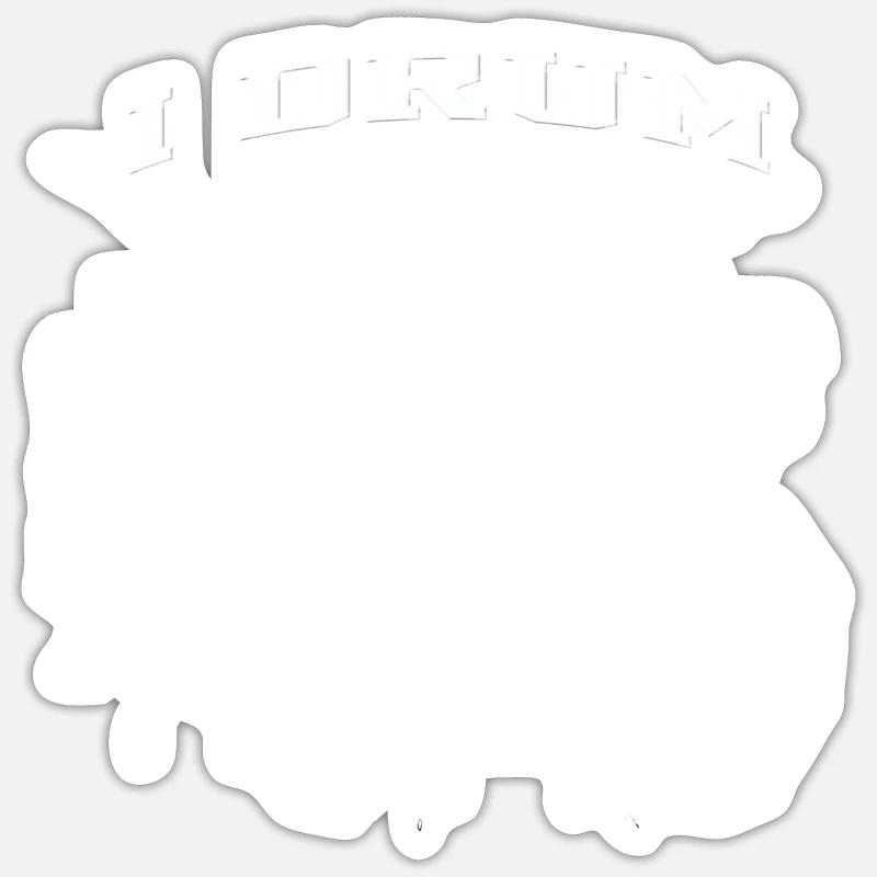 Drum Set I Drum - Sticker Größe S (10 x 10 cm) - Mattweiß