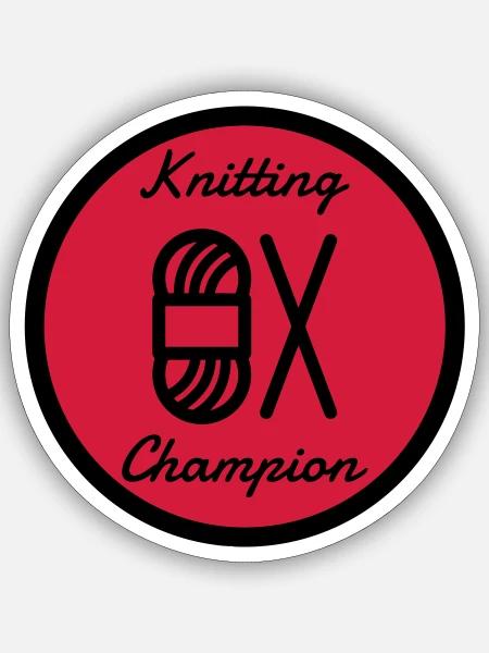 Stricken / stricker / Sticken / mode - Sticker Größe S (10 x 10 cm) - Mattweiß