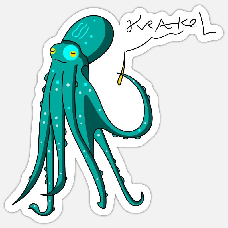 Krake krakelt (c) Sticker Größe S (10 x 10 cm)
