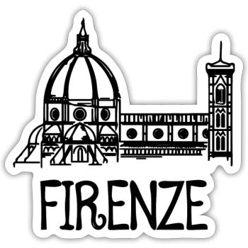 Florence - Sticker taille S (10 x 10 cm) - blanc mat - Devant