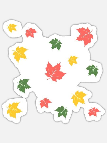 Automne Amour - Sticker taille S (10 x 10 cm) - blanc mat