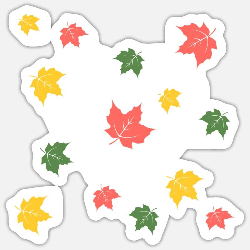 Automne Amour - Sticker taille S (10 x 10 cm) - blanc mat