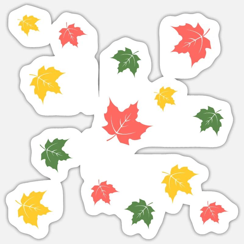 Feuilles d’automne - Sticker taille S (10 x 10 cm) - blanc mat