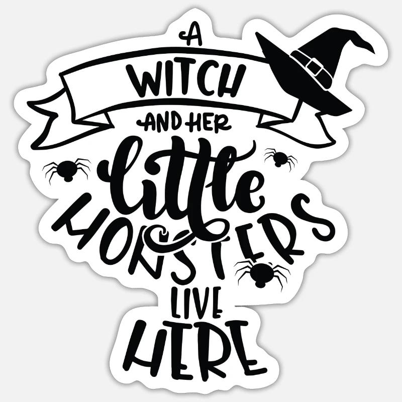 Chapeau de sorcière en rotation Sticker taille S (10 x 10 cm)