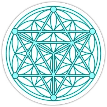Seed of Life & Tetrahedron - Sticker size S (10 x 10 cm) - white matte - Front