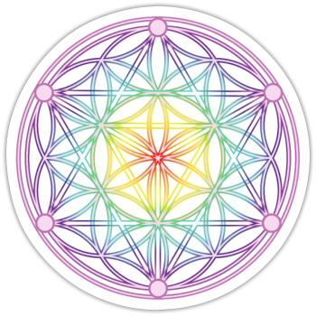 Seed of Life & Tetrahedron - Sticker size S (10 x 10 cm) - white matte - Front