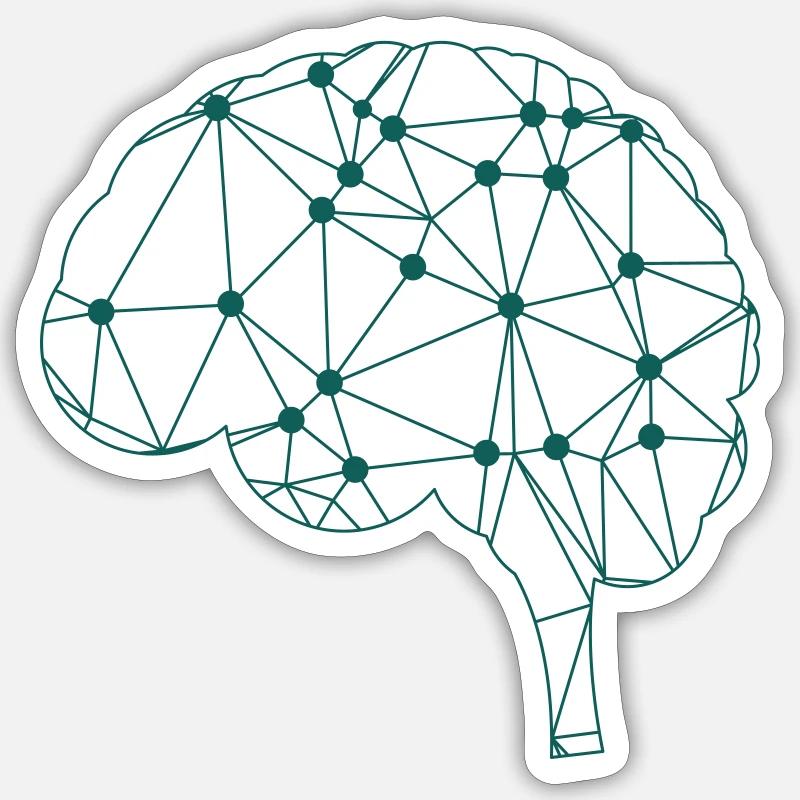 Linear Brain - Sticker taille S (10 x 10 cm) - blanc mat