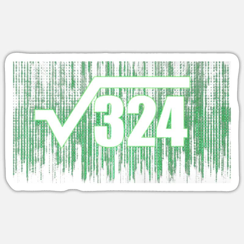 18th birthday maths math nerd - Sticker size S (10 x 10 cm) - white matte
