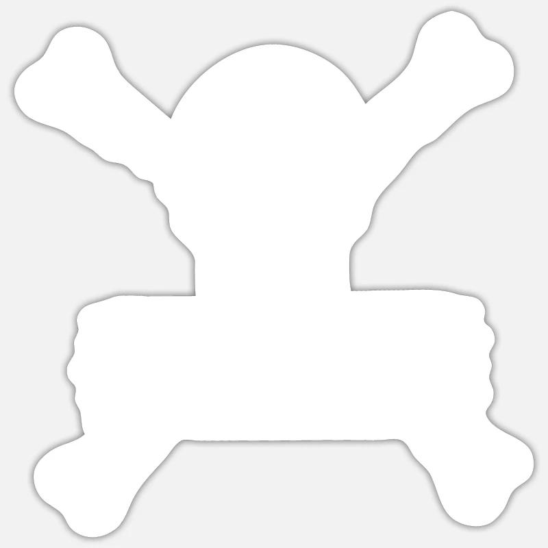 Pirate skull bones - Sticker size S (10 x 10 cm) - white matte