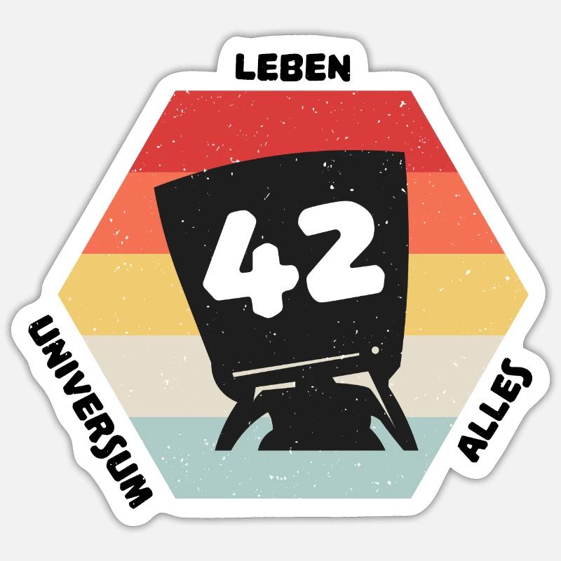 Answer 42 - Sticker size S (10 x 10 cm) - white matte