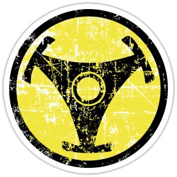 Atomic Vinyl 45rpm Nuklear Design - Sticker Größe S (10 x 10 cm) - Mattweiß - Vorne