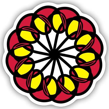 mandala - Sticker Größe S (10 x 10 cm) - Mattweiß - Vorne