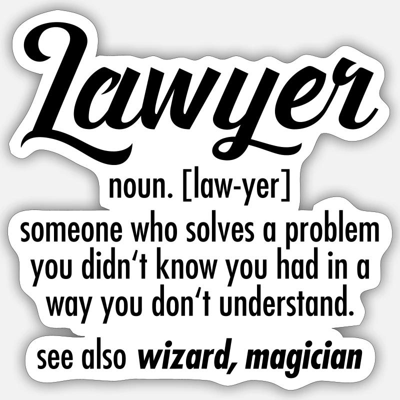 Lawyer - Definition - Sticker taille S (10 x 10 cm) - blanc mat