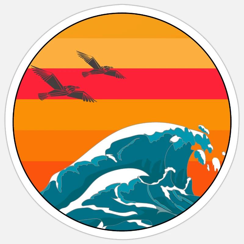 wave - Sticker size S (10 x 10 cm) - white matte