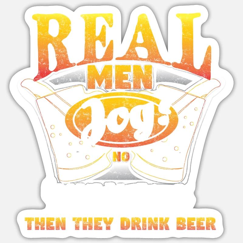 Bière de jogging - Sticker taille S (10 x 10 cm) - blanc mat