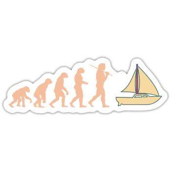 Evolution Sailboat Sailing Ship Sailing Sailing Ship - Sticker size S (10 x 10 cm) - white matte - Front