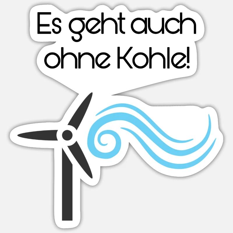 l'énergie éolienne - Sticker taille S (10 x 10 cm) - blanc mat
