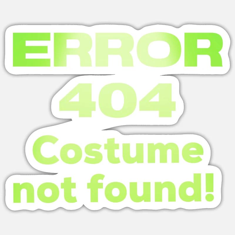 Error 404 Halloween Kostüm Spruch programmierer - Sticker Größe S (10 x 10 cm) - Mattweiß