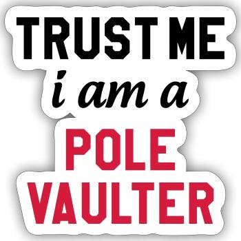 Pole Vault - Stabhochsprung - Saut à la Perche - Sticker size S (10 x 10 cm) - white matte - Front