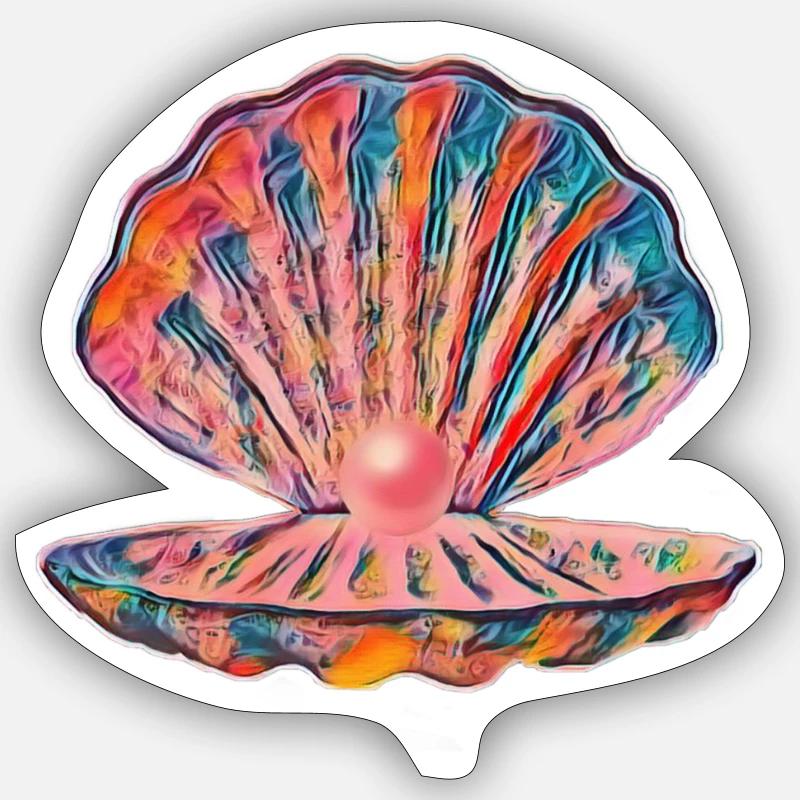 shell - Sticker size S (10 x 10 cm) - white matte
