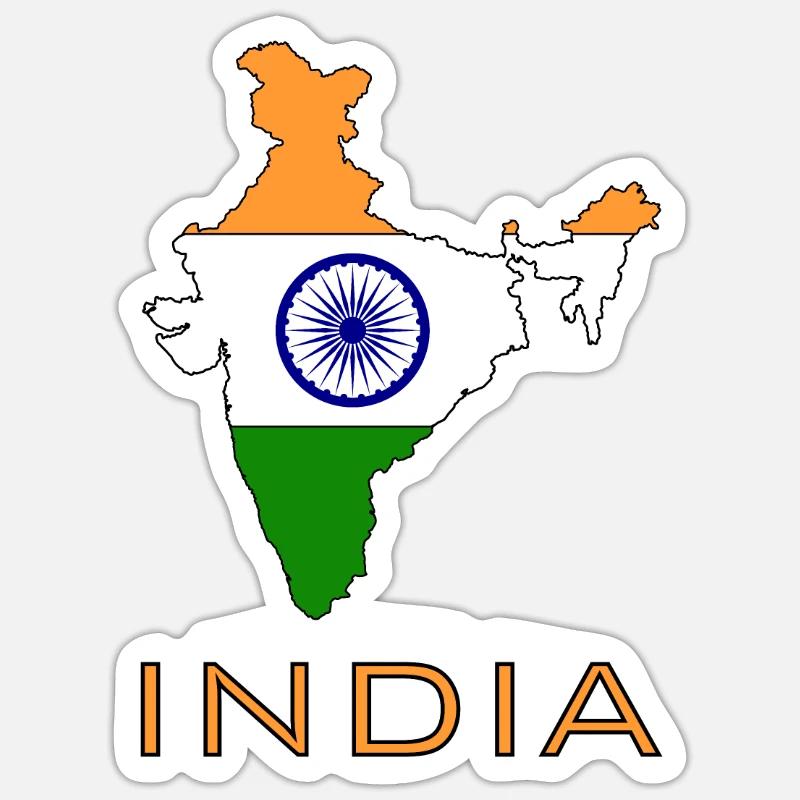logo de l'Inde - Sticker taille S (10 x 10 cm) - blanc mat