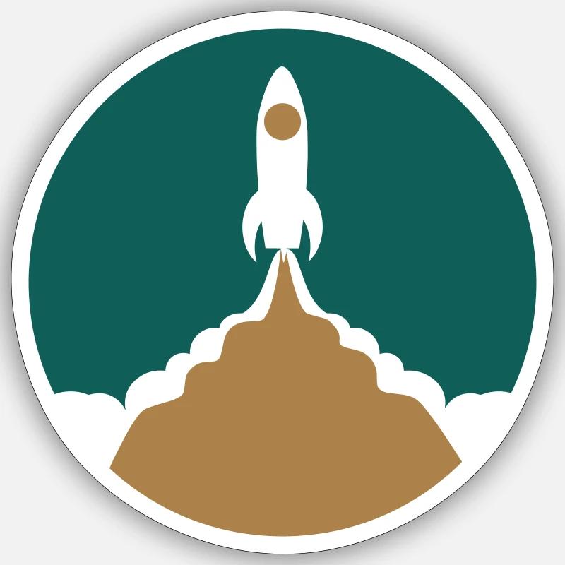 rocket launch - Sticker size S (10 x 10 cm) - white matte