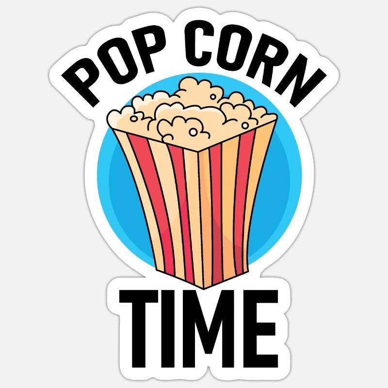 Le temps du pop-corn ! Sticker taille S (10 x 10 cm)