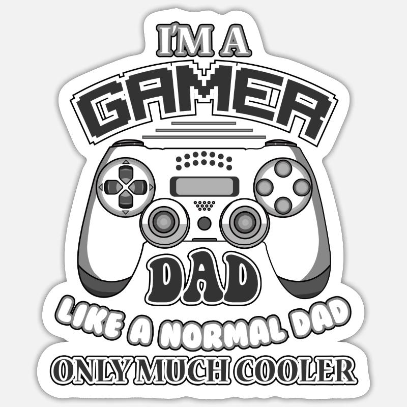 Gaming Dad Gamer Computer Controller Geschenkidee Sticker Größe S (10 x 10 cm)