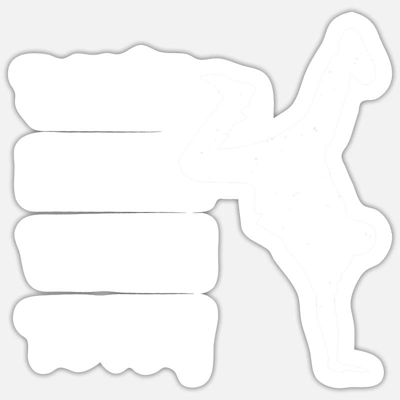 BBoy Breakdance - Sticker taille S (10 x 10 cm) - blanc mat